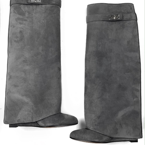 Givenchy Suede Shark Lock Boots - Picture 3 of 3